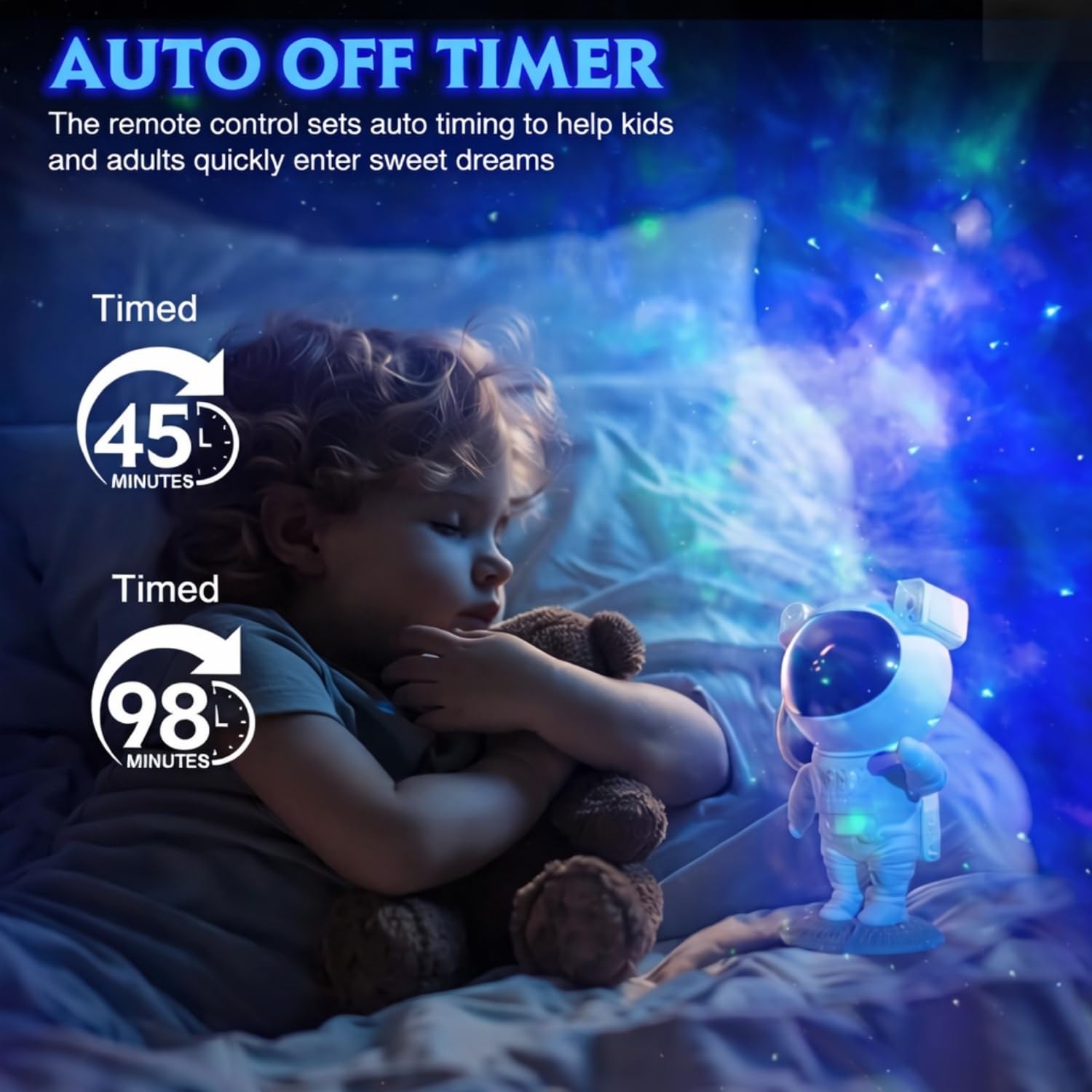 Astronaut Star Projector Night Light with Remote