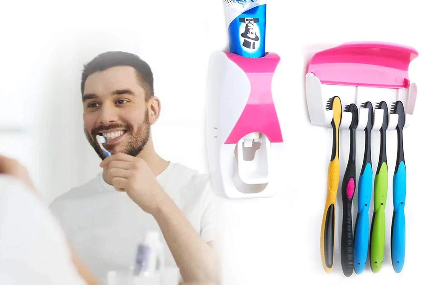 Automatic Toothpaste Dispenser with Toothbrush Holder
