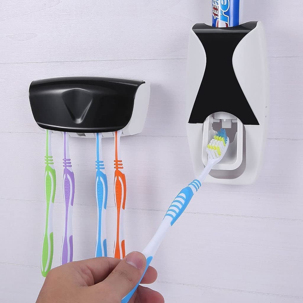 Automatic Toothpaste Dispenser with Toothbrush Holder