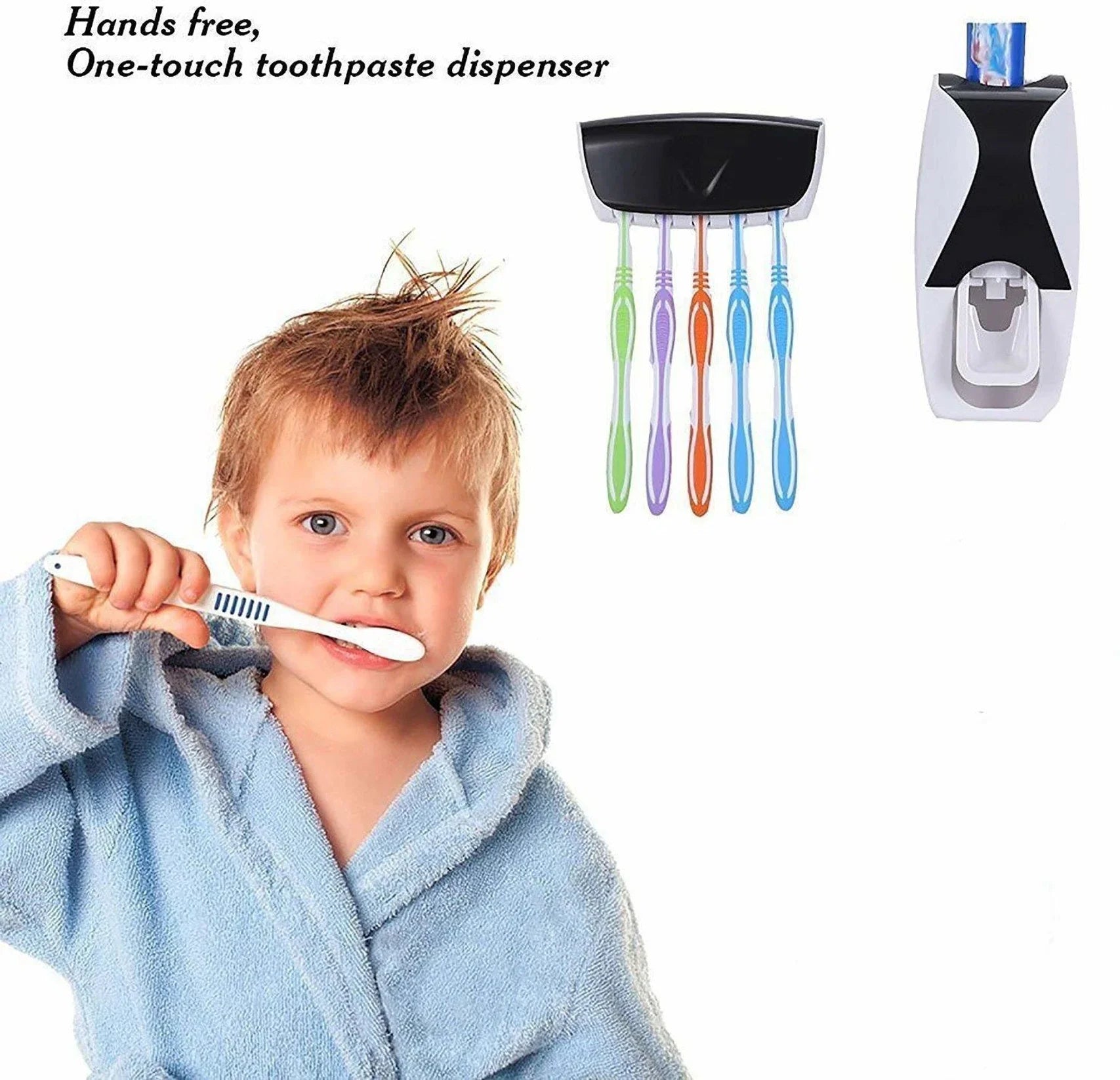 Automatic Toothpaste Dispenser with Toothbrush Holder