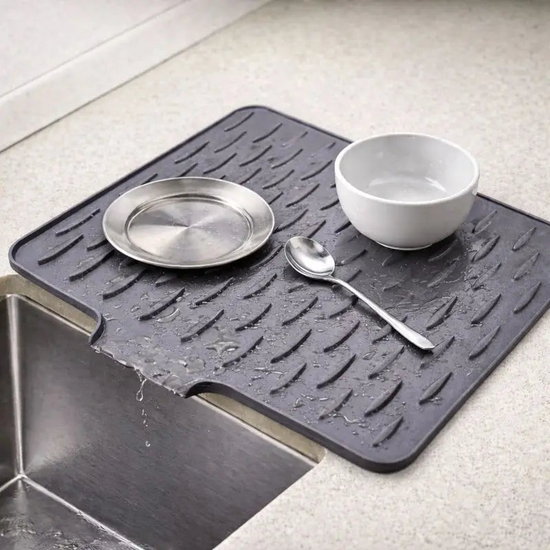 Silicone Dish Drying Mat with Smart Drainage