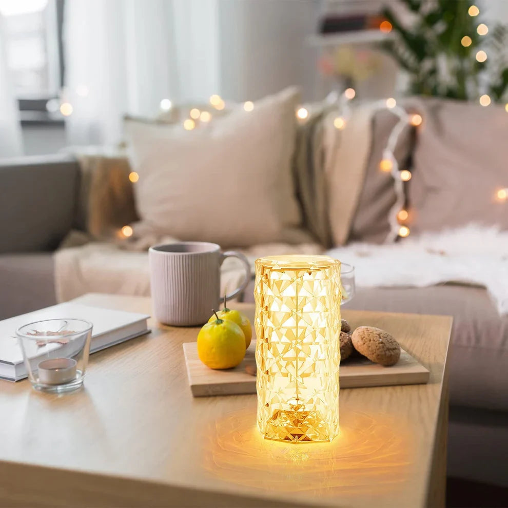 Luxury Crystal Touch Night Lamp – 16 Color RGB LED Table Lamp with Remote Control