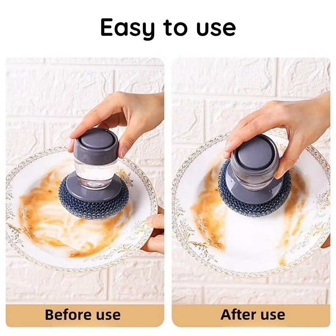 2 in 1 Liquid Soap Dispensing Palm Brush - front view
