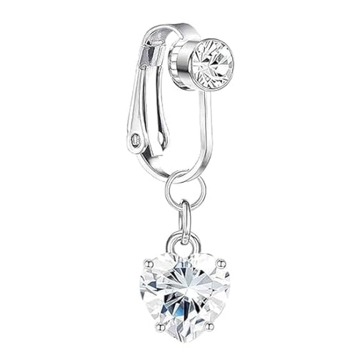 imitation Silver Belly Navel Clip - Navratri Special | No Piercing Belly Button Ring