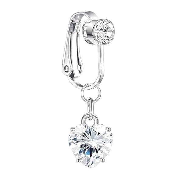 imitation Silver Belly Navel Clip - Navratri Special | No Piercing Belly Button Ring