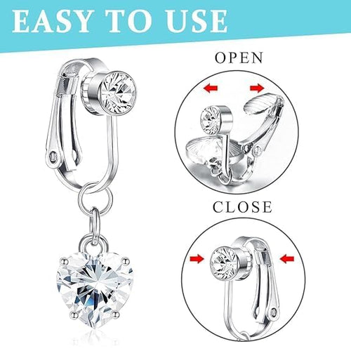 imitation Silver Belly Navel Clip - Navratri Special | No Piercing Belly Button Ring