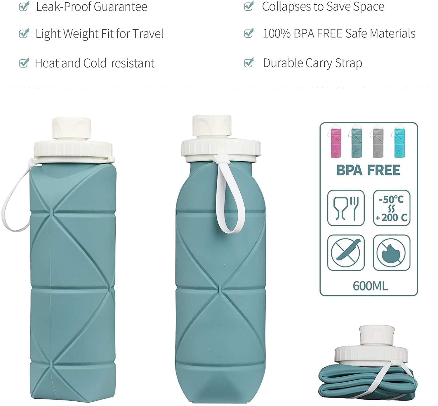 Foldable Silicone Water Bottle 660ml