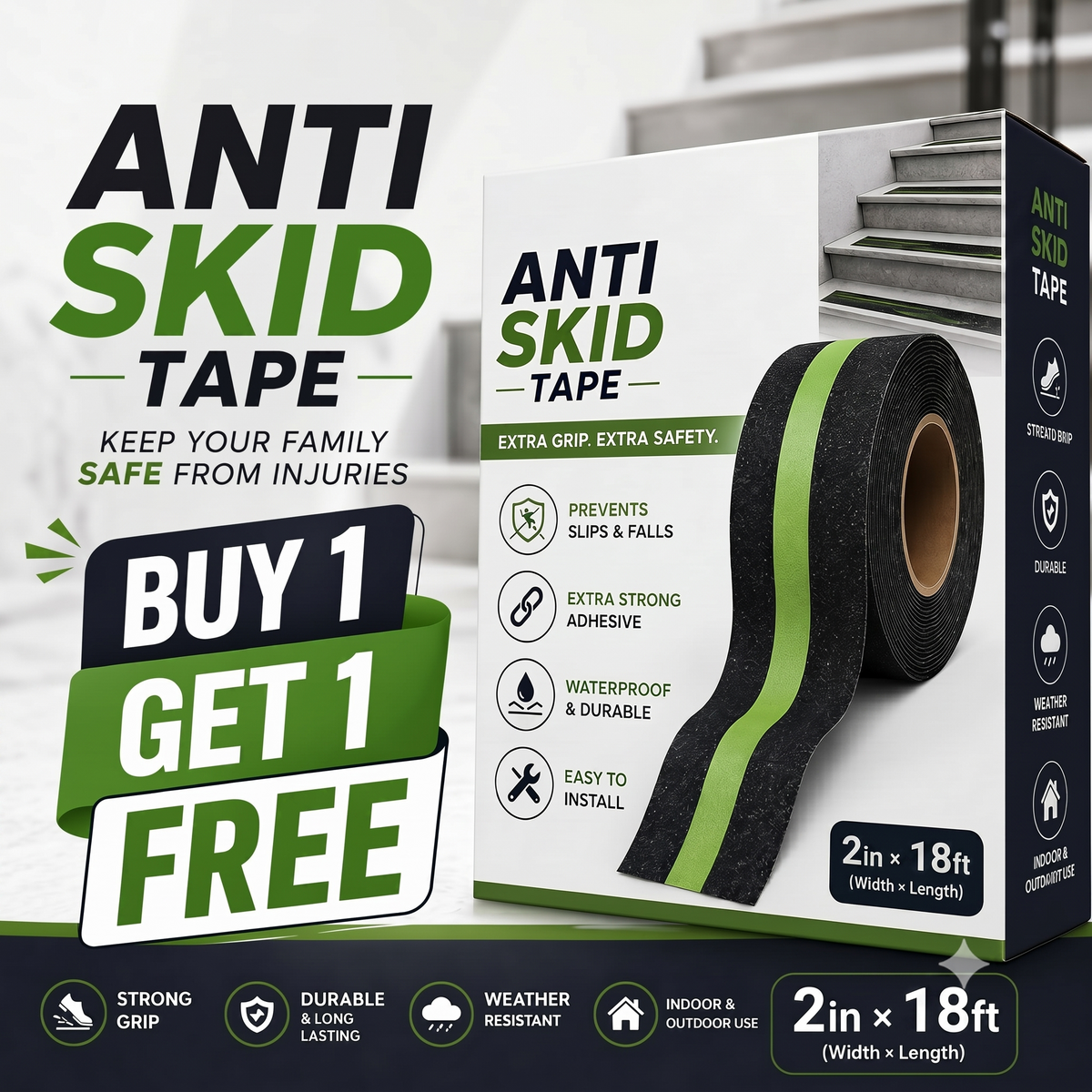 Anti Slip Grip Tape - Glow In The Dark