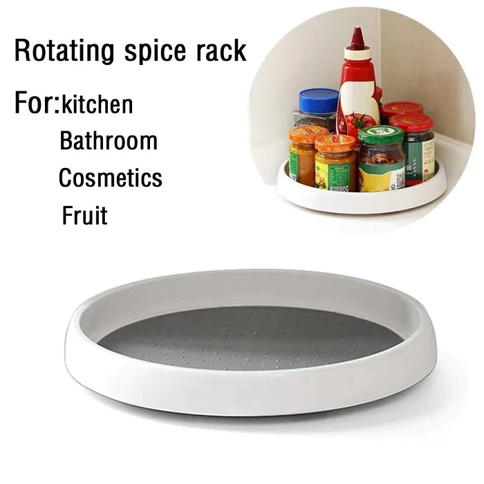 360° Rotating Organizer Tray for Kitchen, Pantry & Bathroom - front view