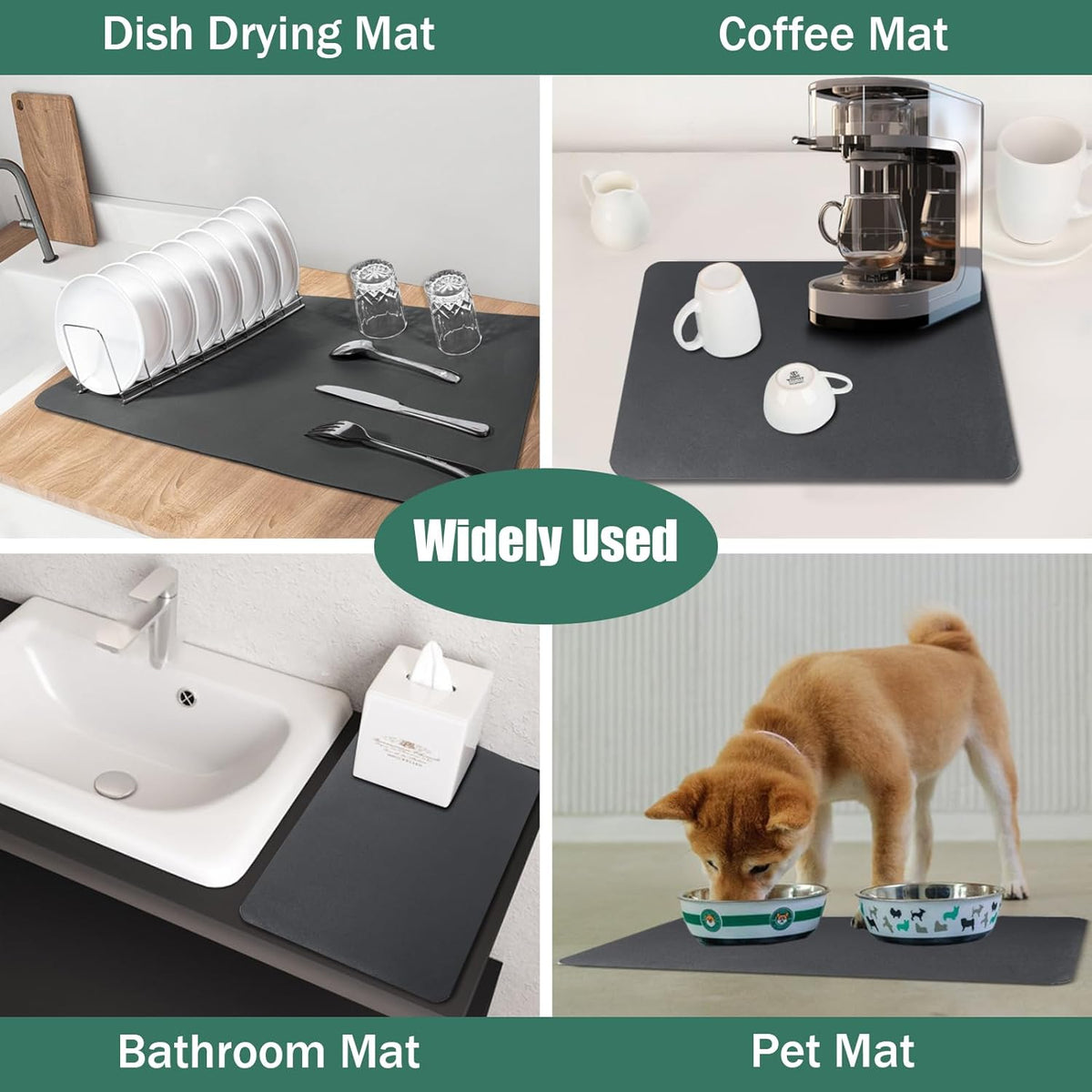 QuickDry™ - Washable Kitchen Dish Drying Mat - in use