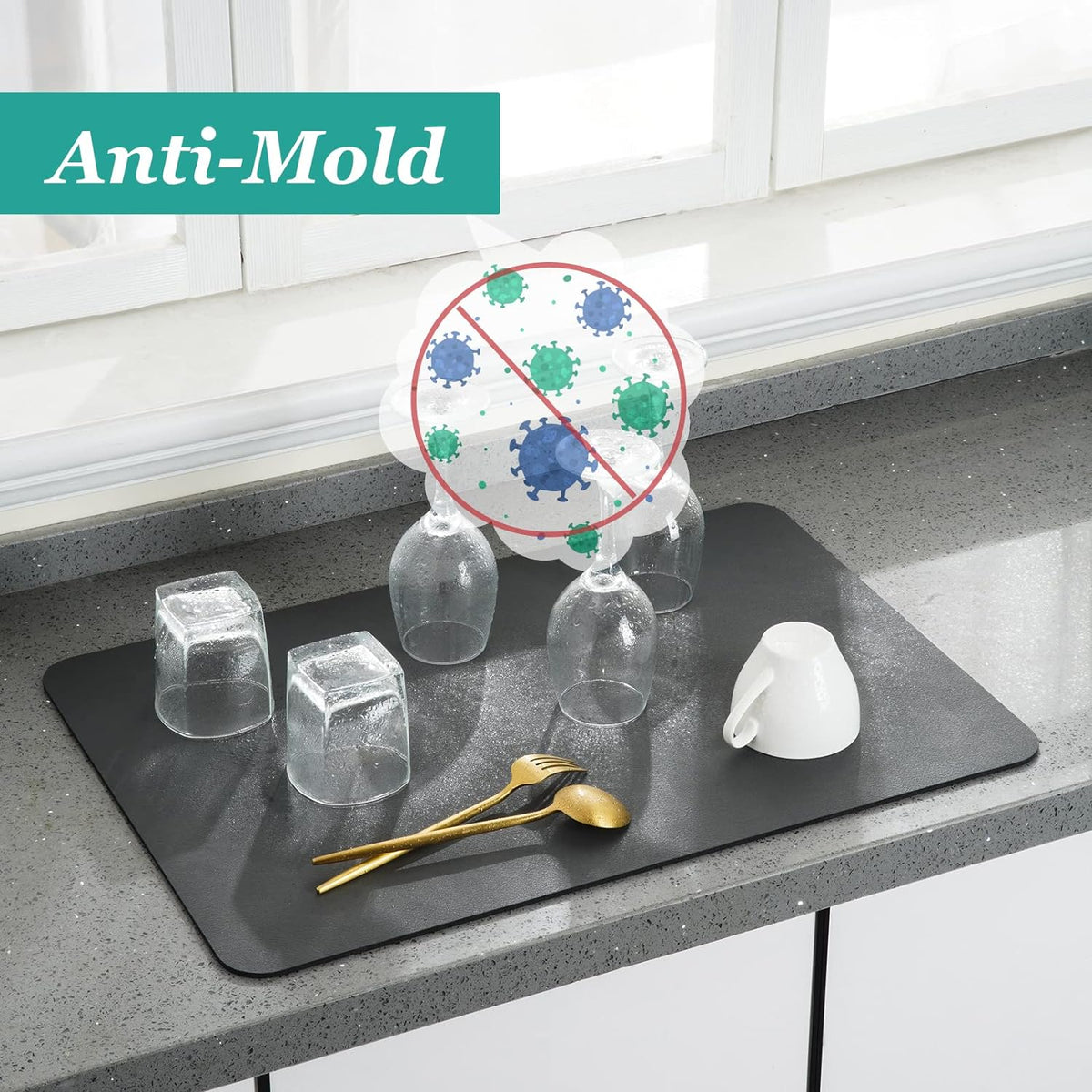 QuickDry™ - Washable Kitchen Dish Drying Mat - product dimensions