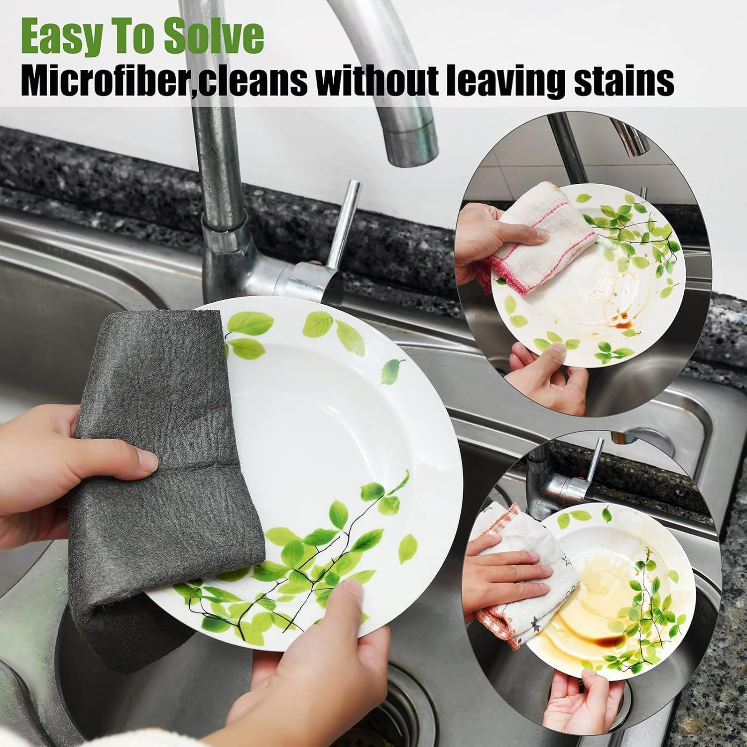 Magic Cleaning Cloth – Thickened Microfiber Reusable Kitchen & Home Cleaning Cloths (Set of 3)