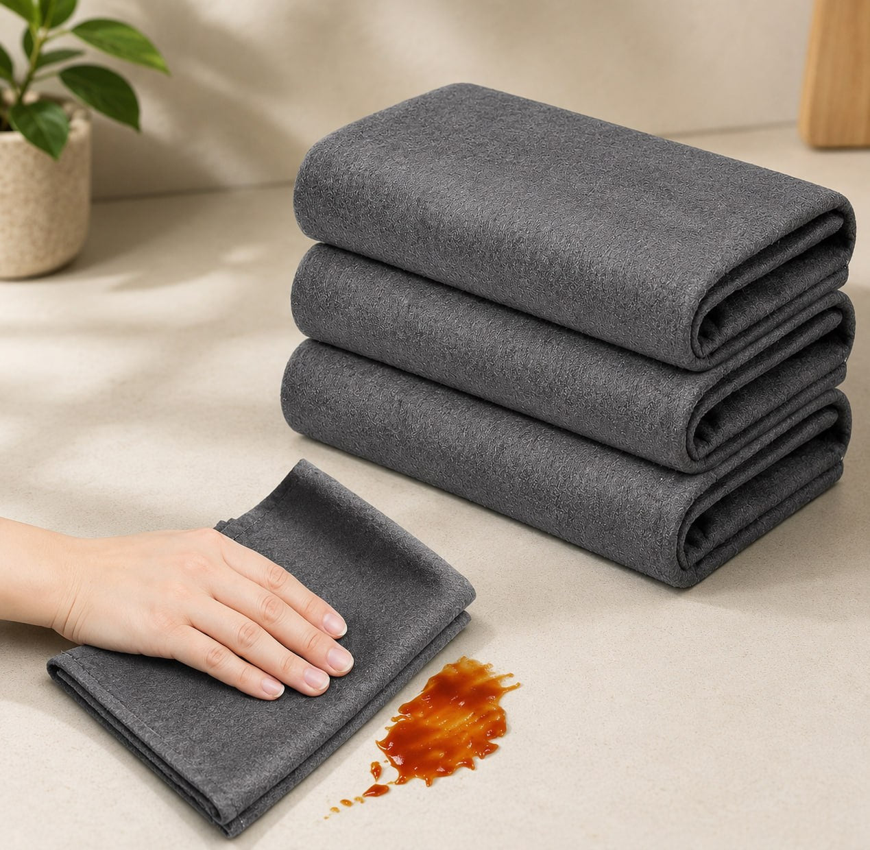 Magic Cleaning Cloth – Thickened Microfiber Reusable Kitchen & Home Cleaning Cloths (Set of 3)