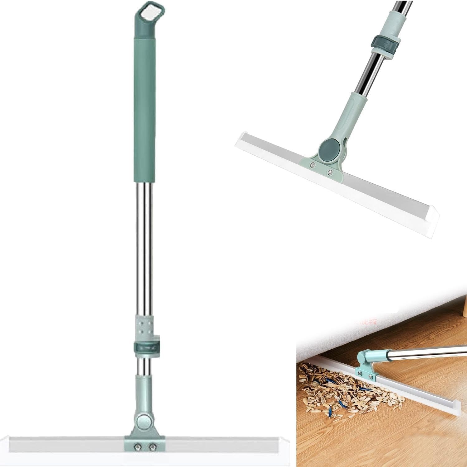 Magic Silicone Broom 50 Inch – 180° Rotating Floor Wiper with Adjustable Handle