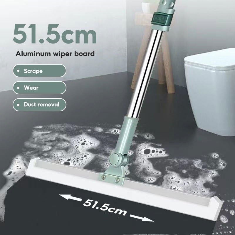 Magic Silicone Broom 50 Inch – 180° Rotating Floor Wiper with Adjustable Handle