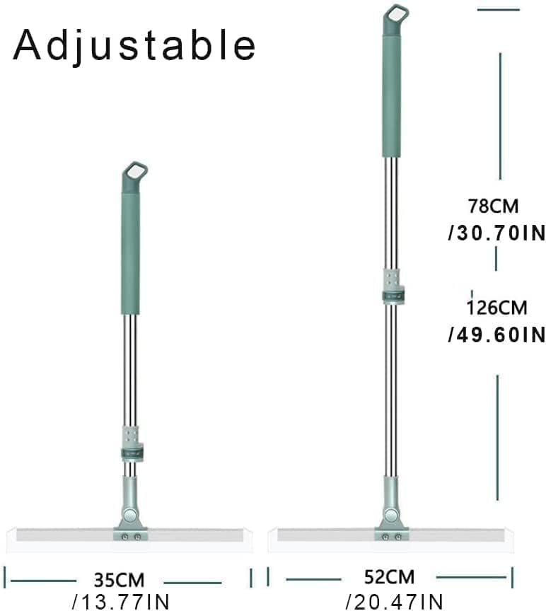 Magic Silicone Broom 50 Inch – 180° Rotating Floor Wiper with Adjustable Handle