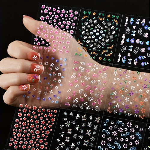 Mini Flower Nail Art Stickers - front view