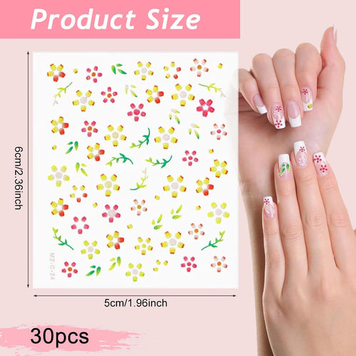 Mini Flower Nail Art Stickers - product dimensions
