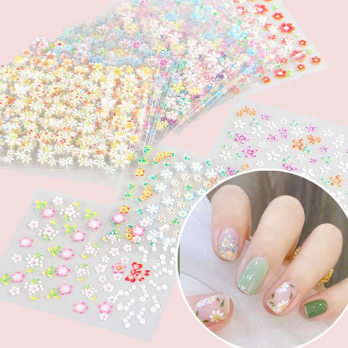 Mini Flower Nail Art Stickers - close up view