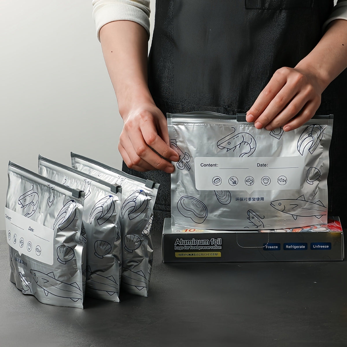 Aluminium Foil Food Storage Bags Set