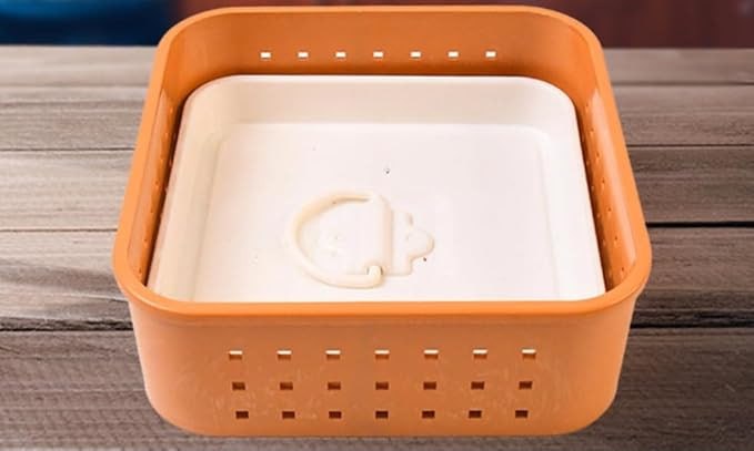 Paneer Maker Mould – Square Tofu Press with Perforated Base for Homemade Paneer & Sprouts