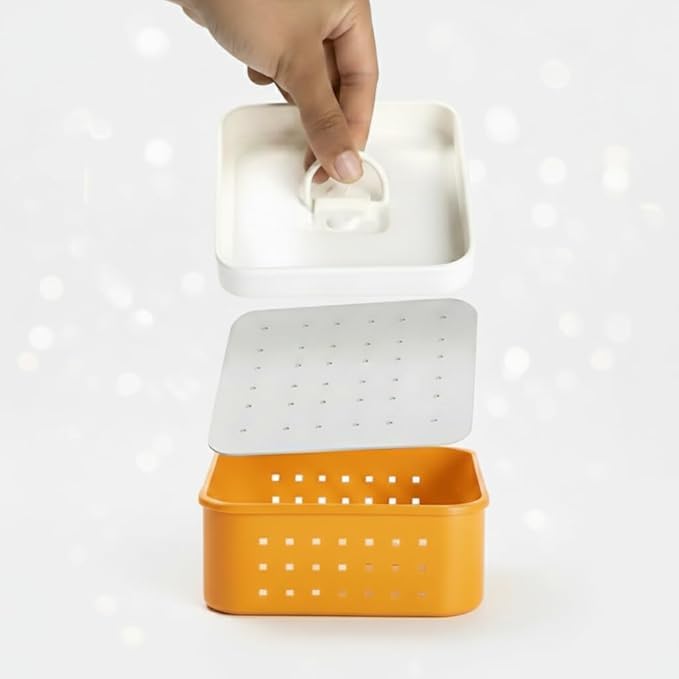 Paneer Maker Mould – Square Tofu Press with Perforated Base for Homemade Paneer & Sprouts