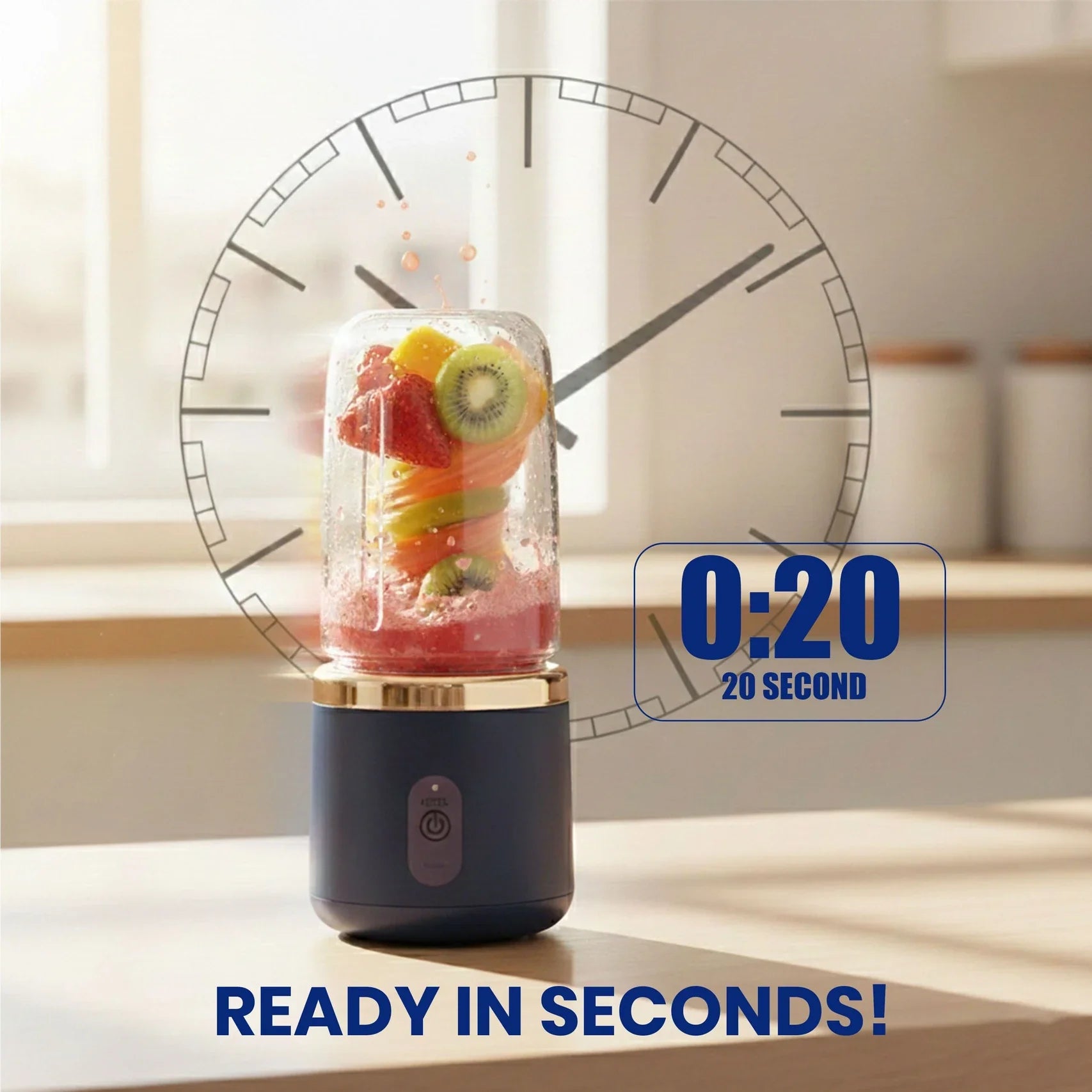 Portable Mini Juicer Blender 500ml – USB Rechargeable Mixer Grinder