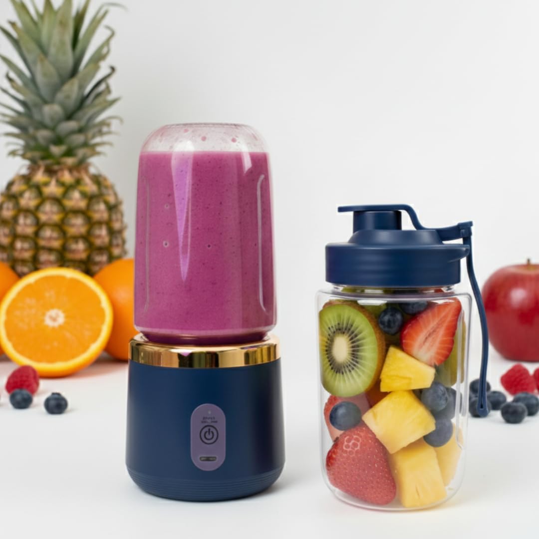 Portable Mini Juicer Blender 500ml – USB Rechargeable Mixer Grinder