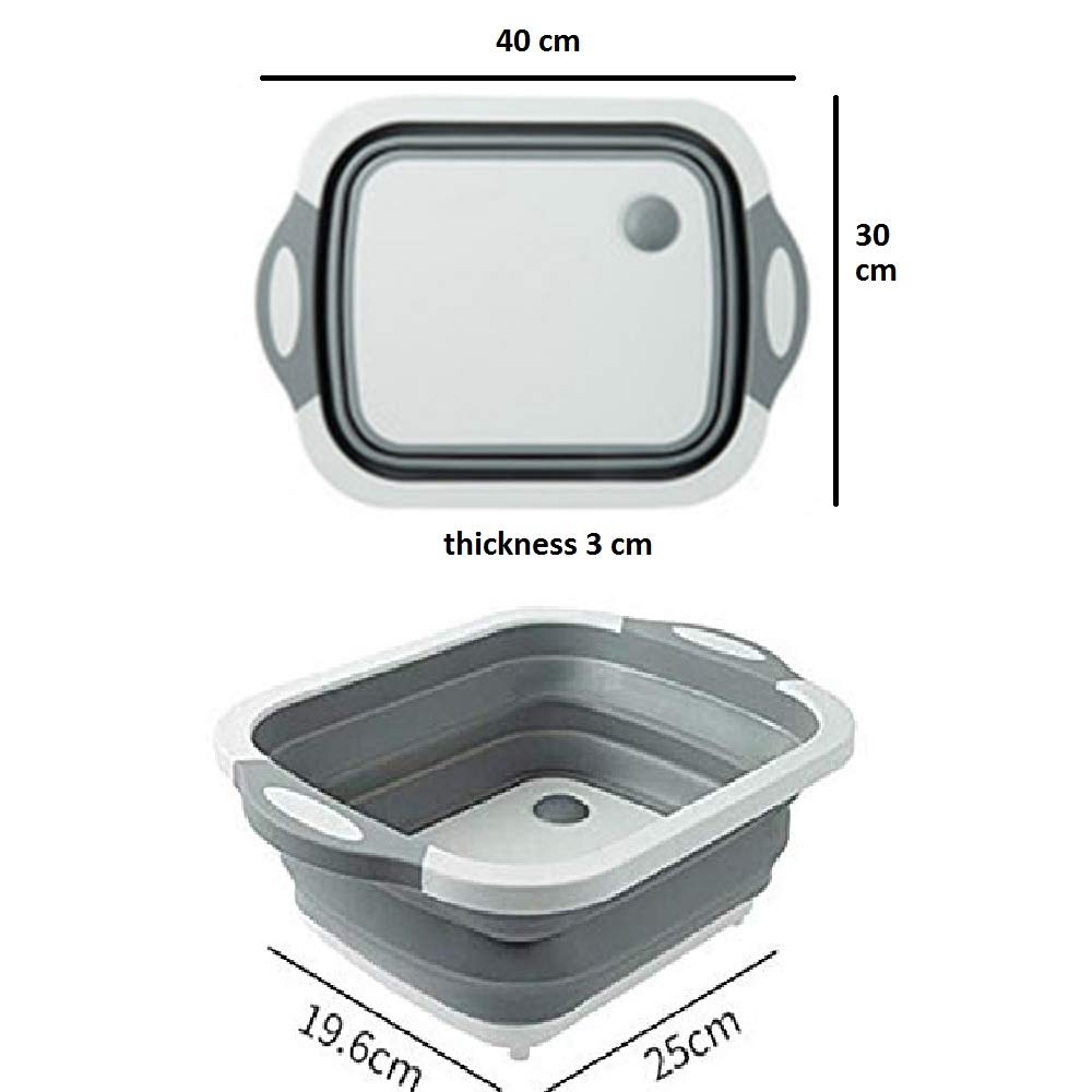 Multifunctional Silicon Kitchen Foldable Chopping Board - close up view