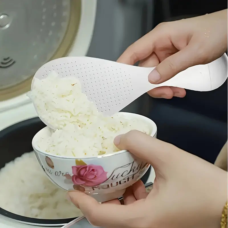 Self-Standing Non-Stick Rice Serving Spoon - in use
