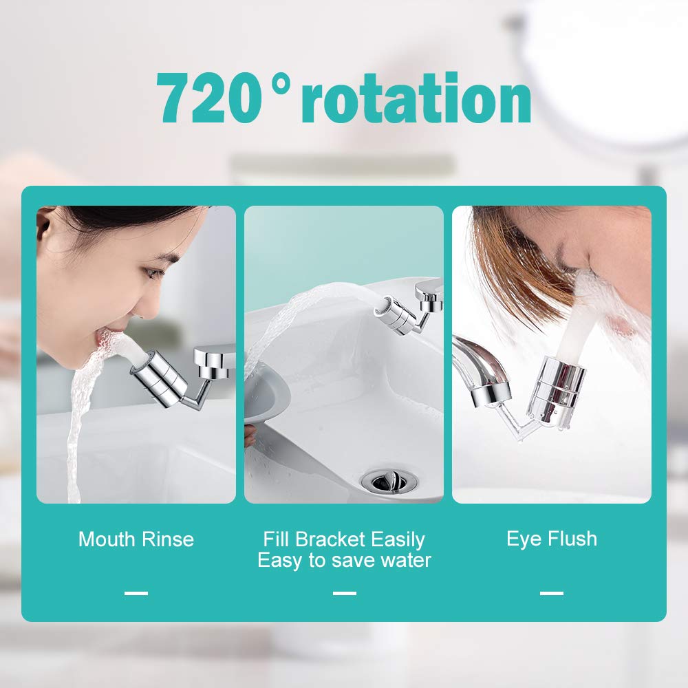 Rotating Faucet | Splash-Free Tech | Multi-Angle Flow | Rust-Proof Finish