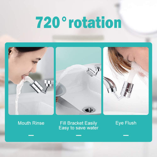 Rotating Faucet | Splash-Free Tech | Multi-Angle Flow | Rust-Proof Finish