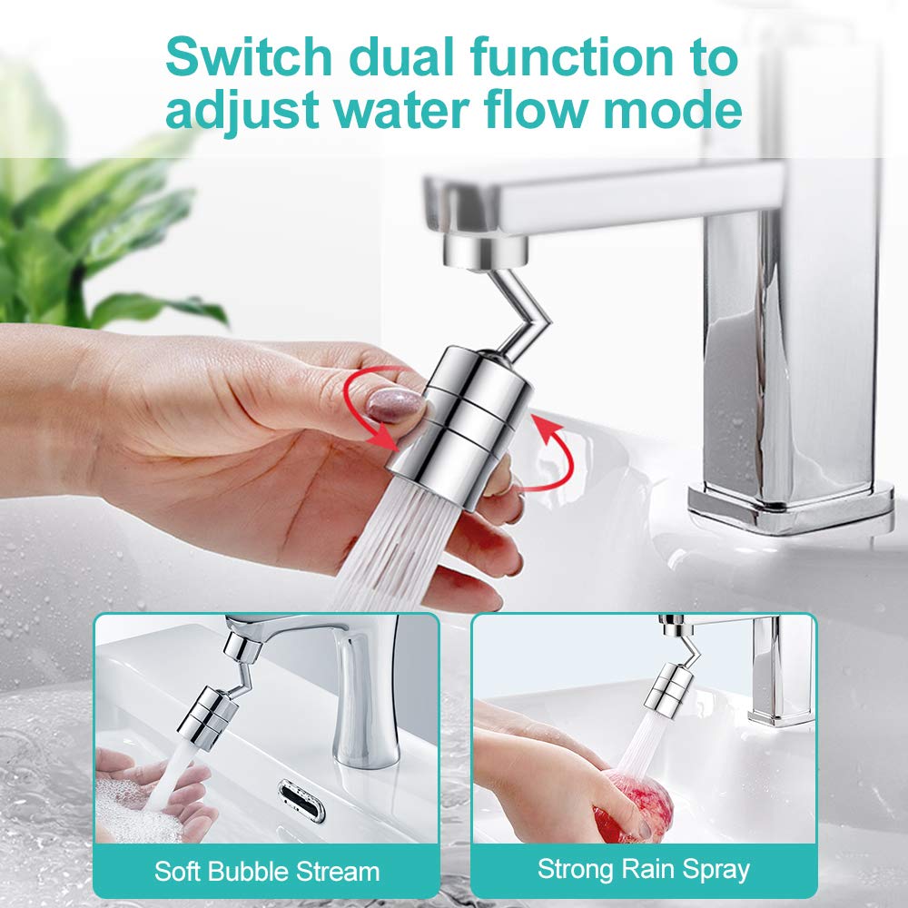 Rotating Faucet | Splash-Free Tech | Multi-Angle Flow | Rust-Proof Finish