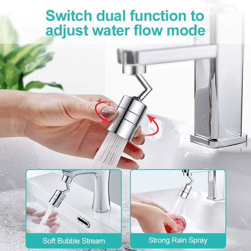 Rotating Faucet | Splash-Free Tech | Multi-Angle Flow | Rust-Proof Finish