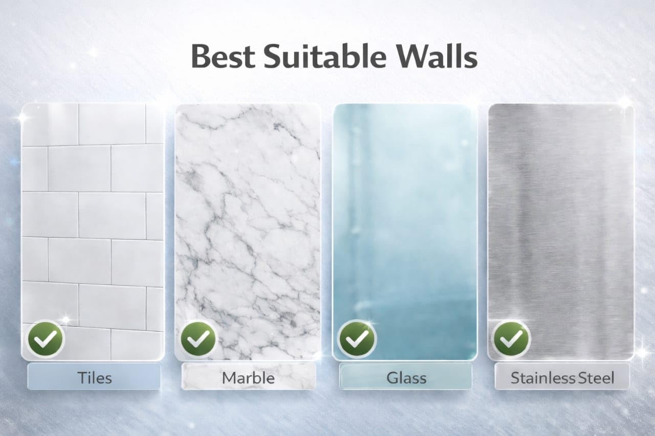 Self-Adhesive Bathroom Shelf – Wall Mounted Plastic Organizer Rack for Kitchen & Bathroom Storage