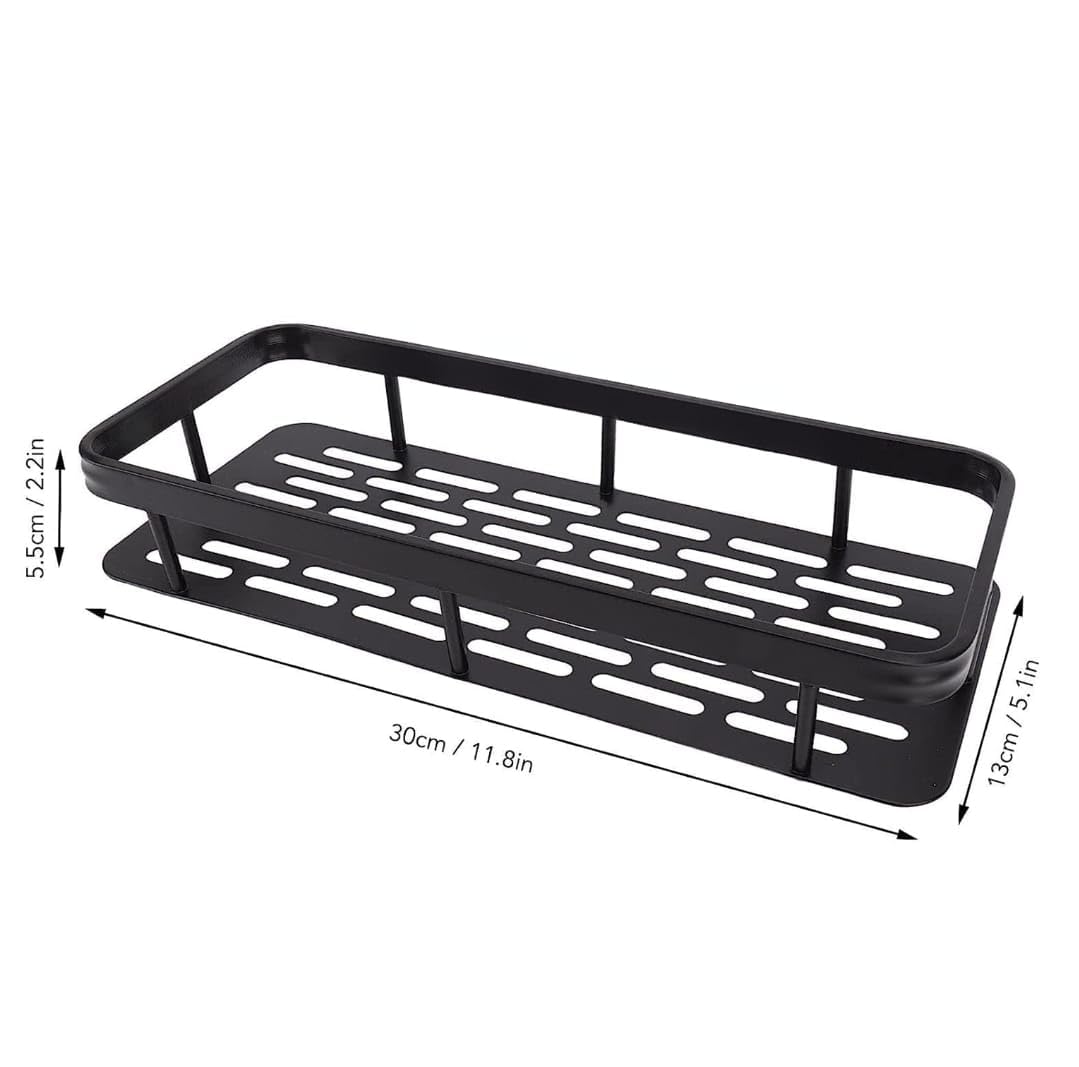 Self-Adhesive Bathroom Shelf – Wall Mounted Plastic Organizer Rack for Kitchen & Bathroom Storage