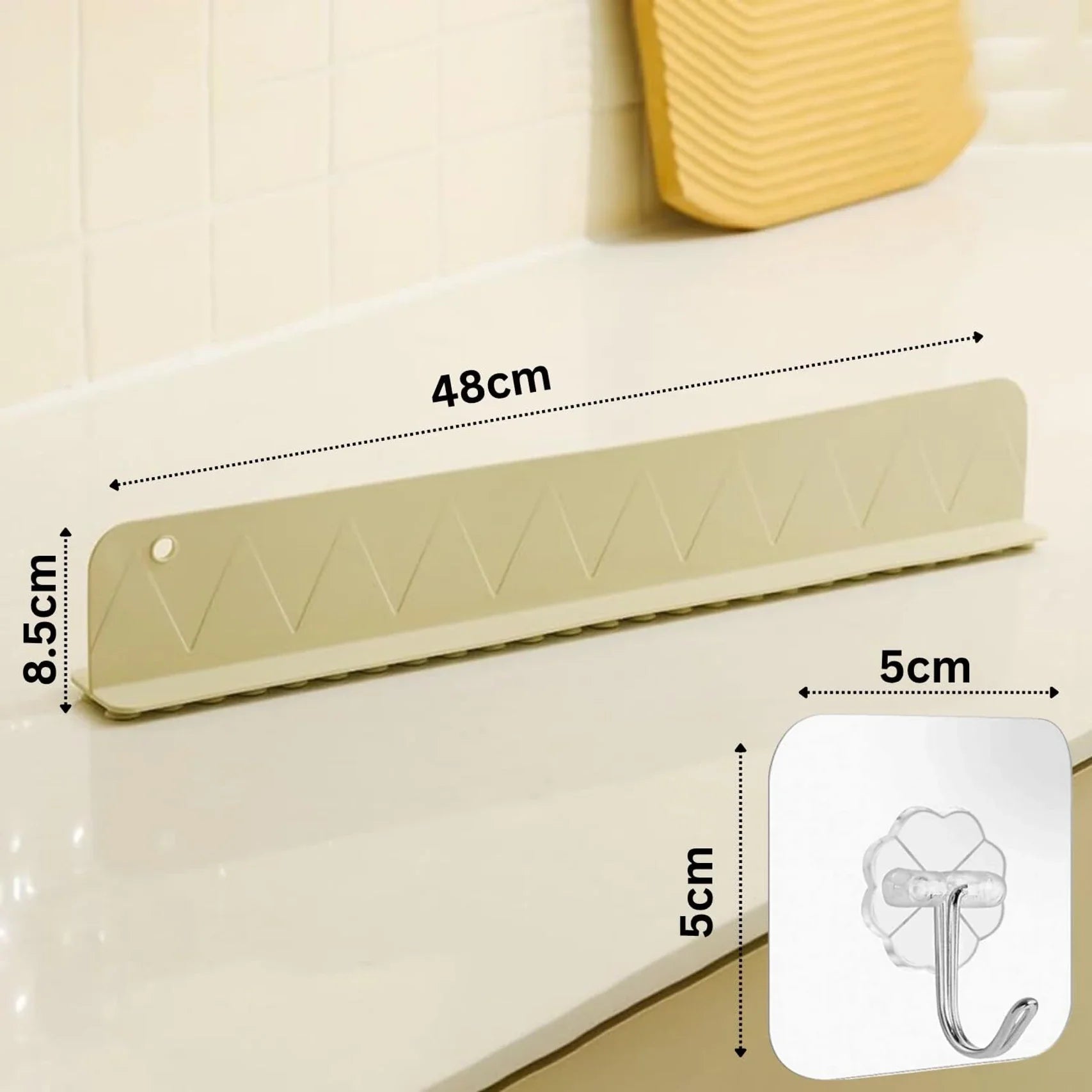 Silicone Sink Splash Guard – Kitchen Water Deflector Strip for Sink Edge