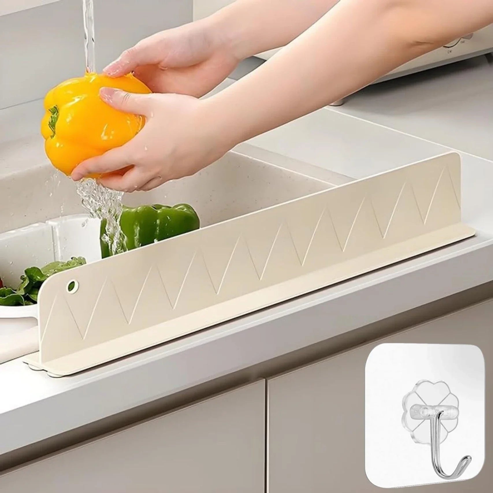 Silicone Sink Splash Guard – Kitchen Water Deflector Strip for Sink Edge
