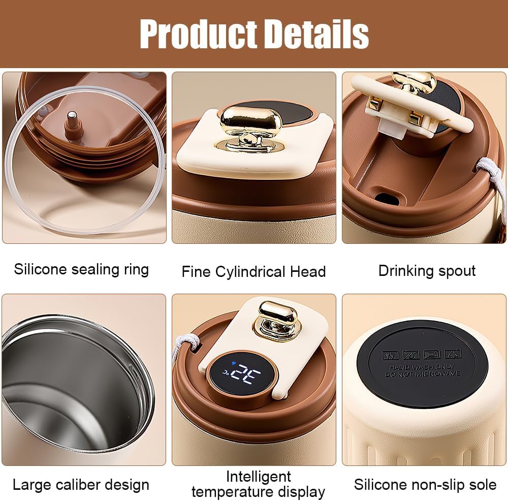 Smart Temperature Display Coffee Thermos 420ml – Stainless Steel Travel Mug
