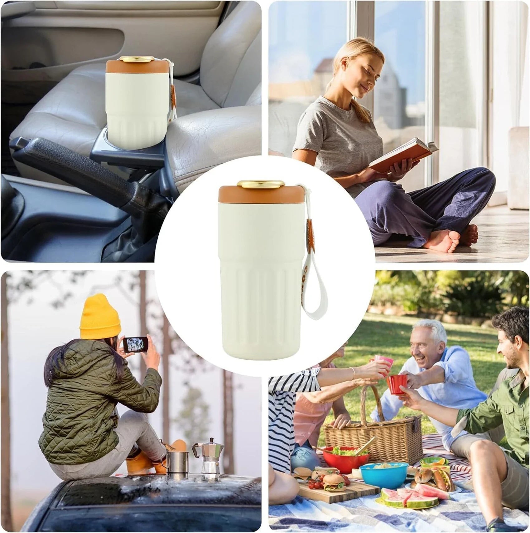 Smart Temperature Display Coffee Thermos 420ml – Stainless Steel Travel Mug