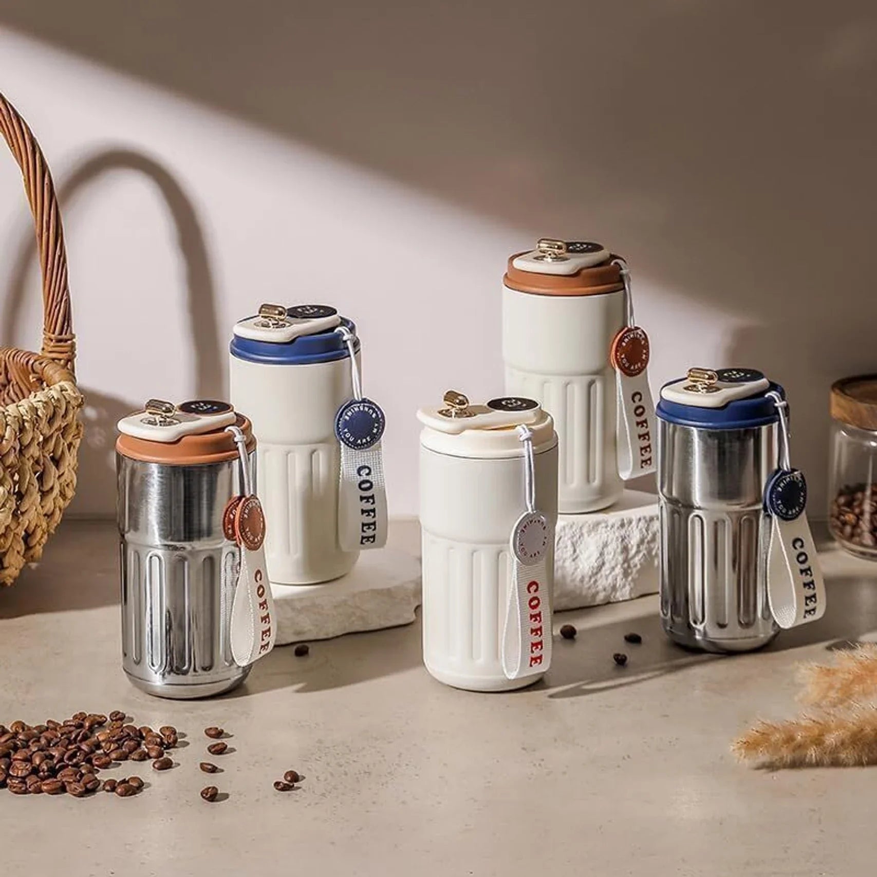 Smart Temperature Display Coffee Thermos 420ml – Stainless Steel Travel Mug