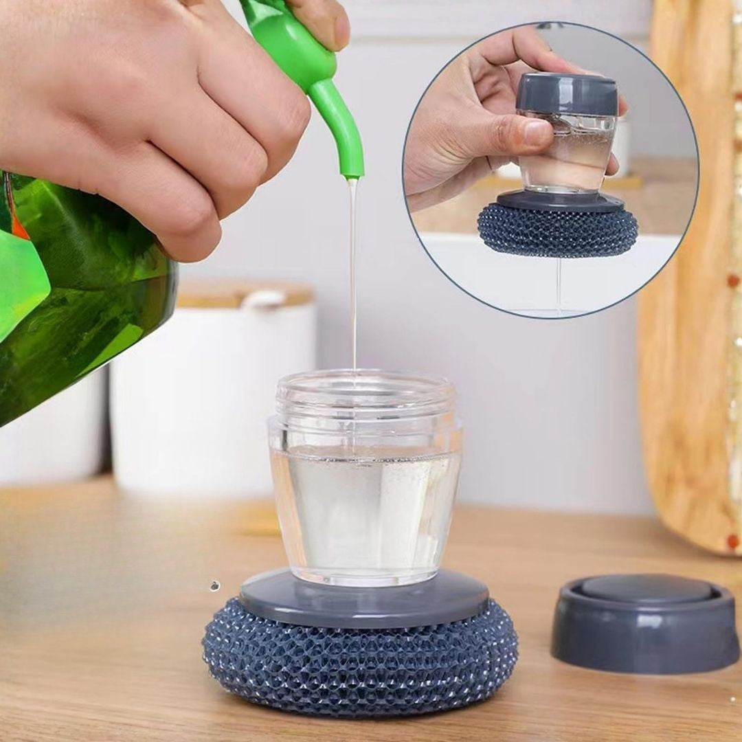 2 in 1 Liquid Soap Dispensing Palm Brush - packaging