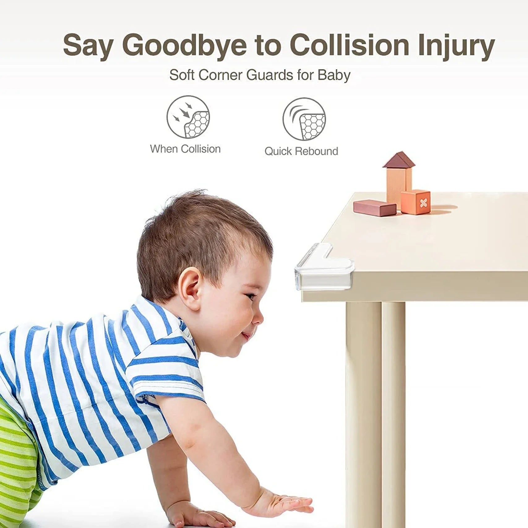 V-Shaped Silicone Corner Protectors (4 PCS) – Transparent Pre-Taped Safety Guards for Baby Proofing Tables & Edges
