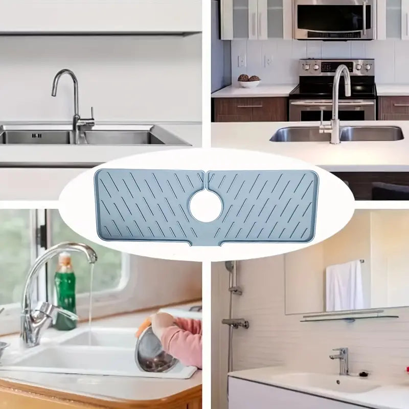 Upgraded Silicone Faucet Mat - side view