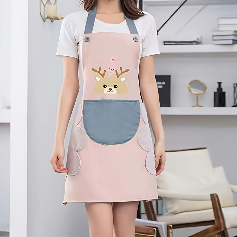 Lovely Cartoon Deer Waterproof Kitchen Apron - packaging