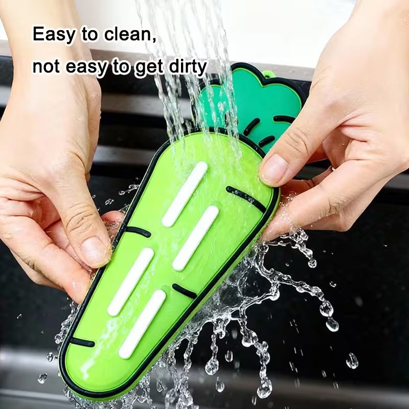 Cute Carrot Pot Lid & Sponge Holder Mat - product dimensions
