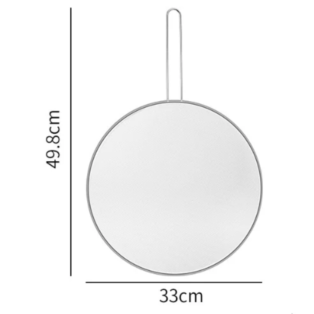 Fine Mesh Stainless Steel Oil Splash Guard - product dimensions