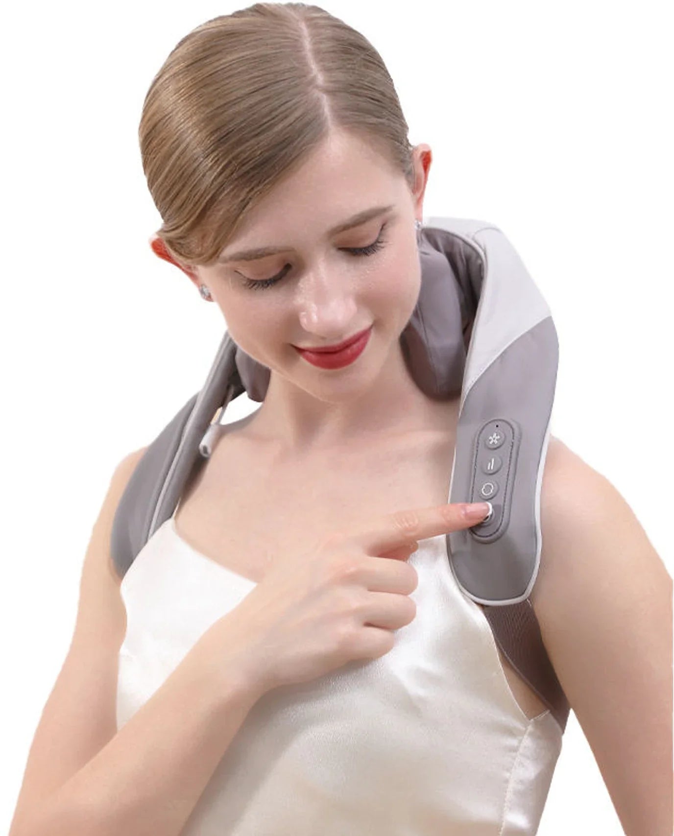 Wireless Shiatsu Neck and Shoulder Massager with Heat – Deep Tissue Back & Body Massager