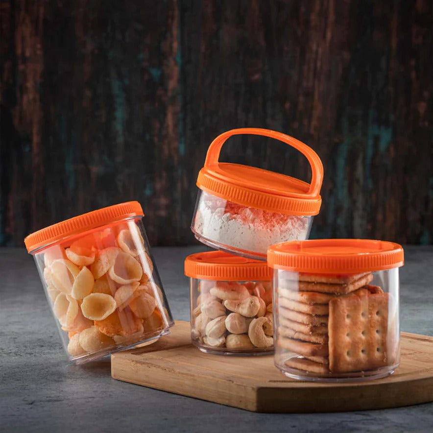 Stackable Airtight Storage Jars - front view