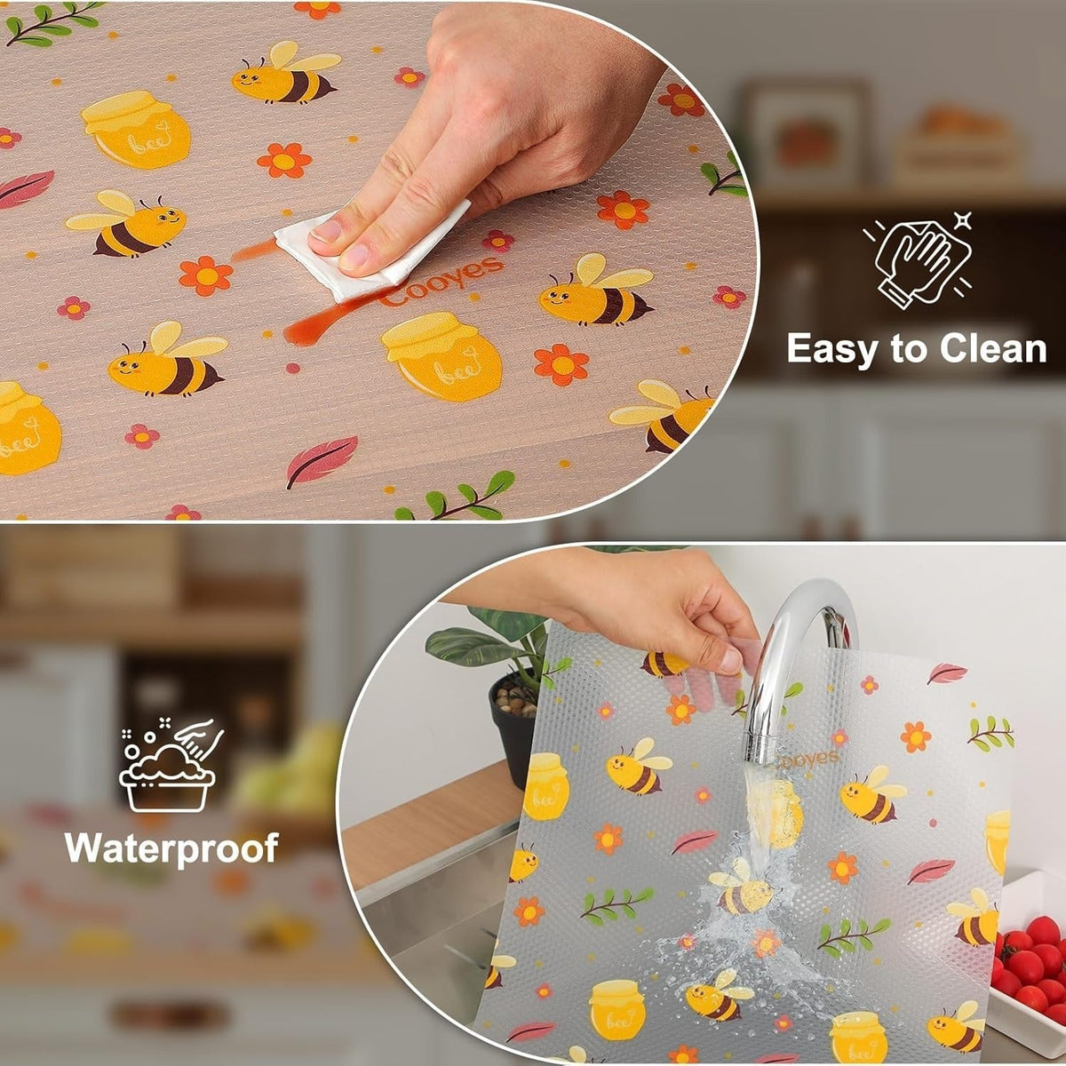 Anti-Slip Waterproof Cabinet & Drawer Liner (125*45 CMS) - in use